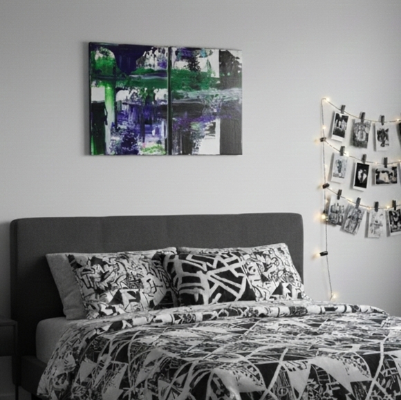 Handmade Other - HANDCRAFTED Abstract Painting HANDMADE Artwork HANDPAINTED Wall Art Decor